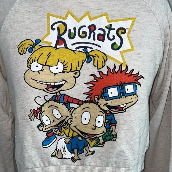 NICKELODEON RUGRATS cropped pullover drawstring hoodie in women’s small - Picture 3 of 8
